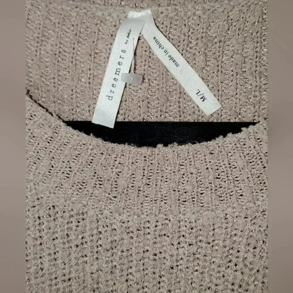 Dreamers Chunky Knit Cropped Boxy  Colorblock Fuzzy Boho Sweater SzM/L - Picture 8 of 9